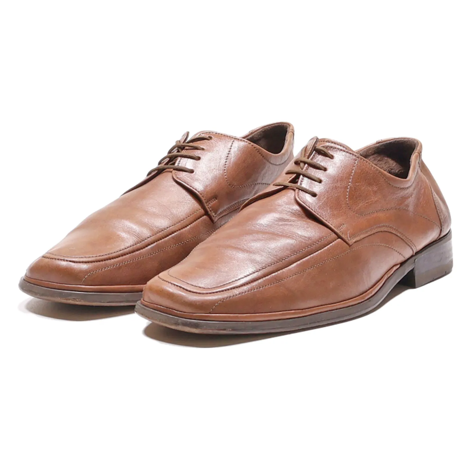 BOXER Oxford Shoes Brown Leather Mens UK 7.5