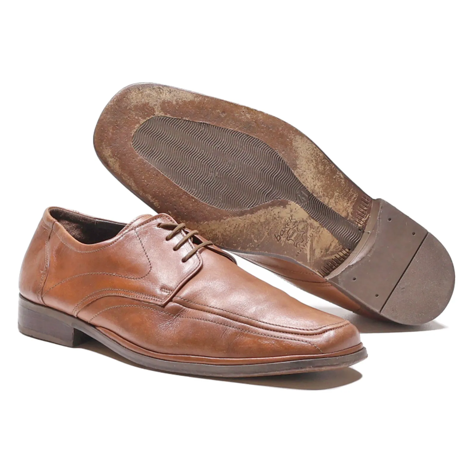BOXER Oxford Shoes Brown Leather Mens UK 7.5