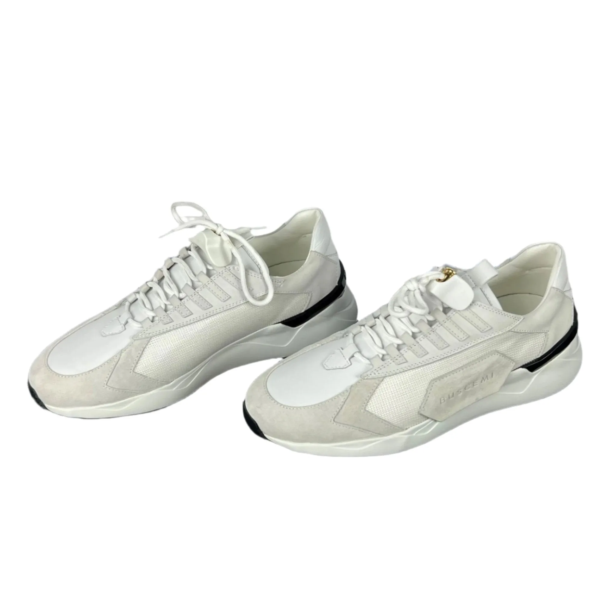 Buscemi Men's Run 2 White Suede Sneakers