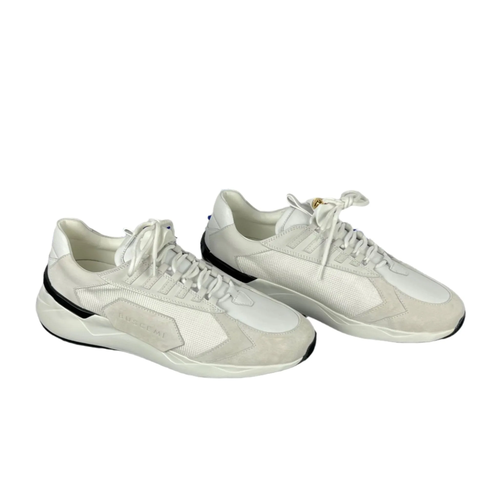 Buscemi Men's Run 2 White Suede Sneakers
