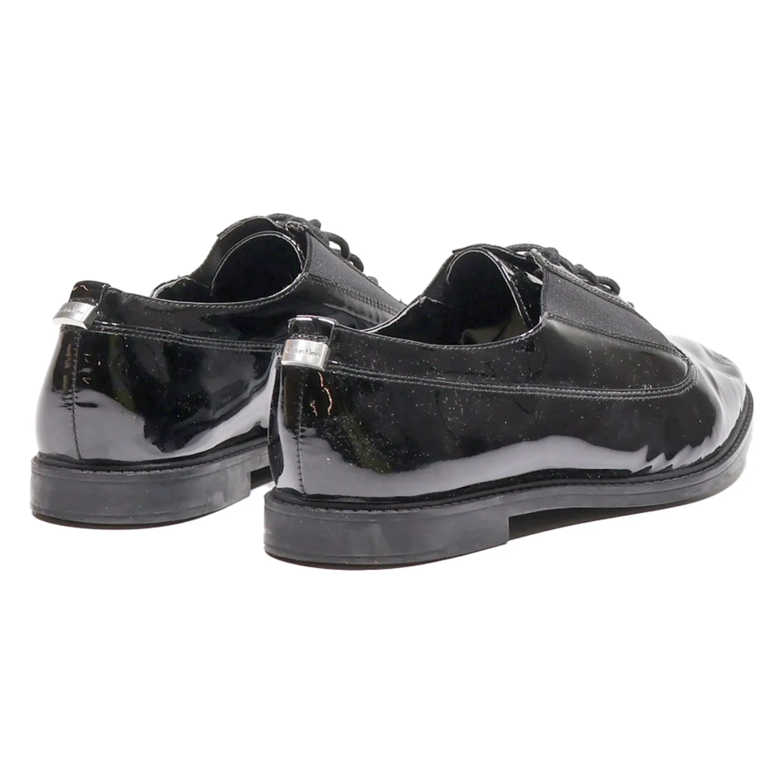 CALVIN KLEIN Della Oxford Shoes Black Leather Womens UK 8