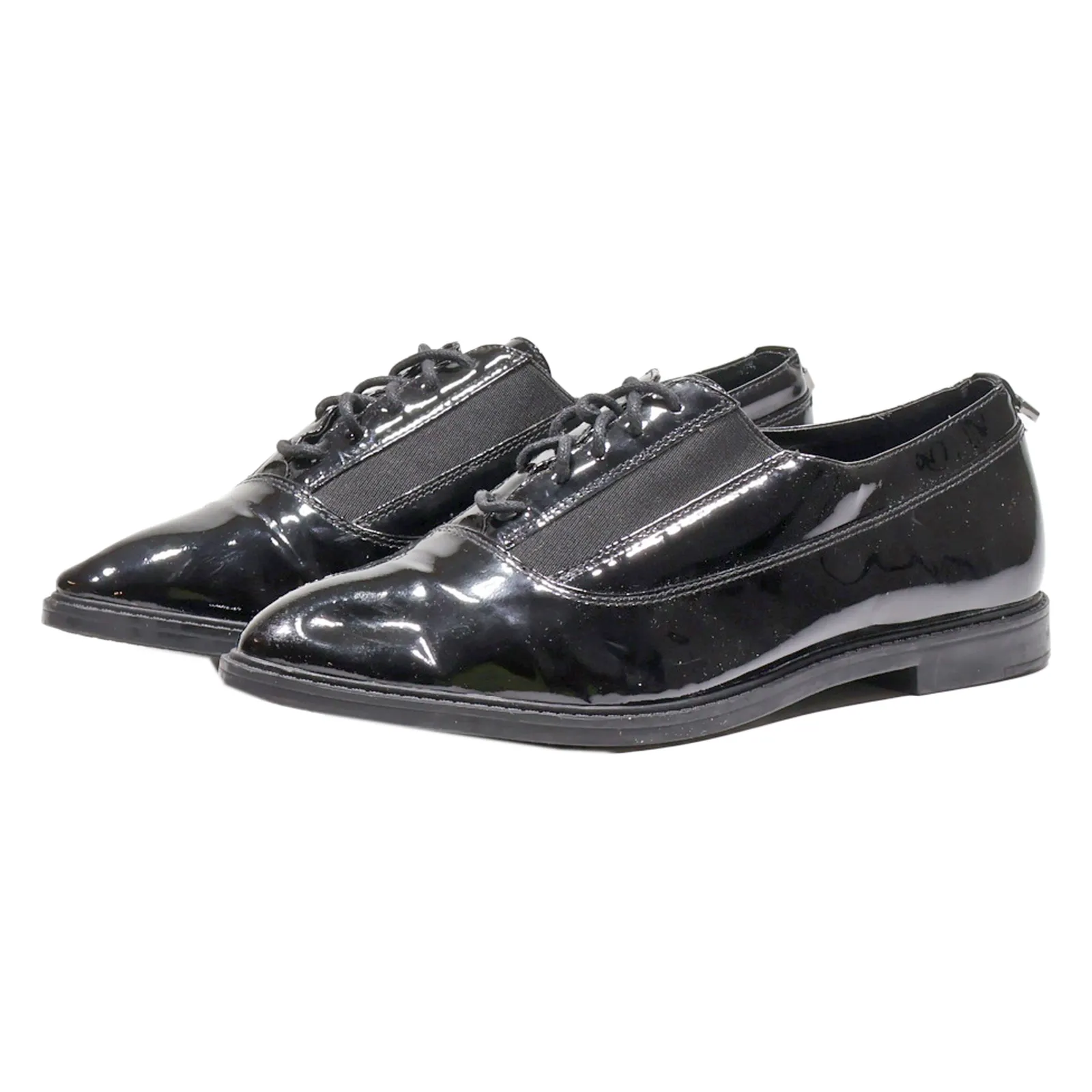 CALVIN KLEIN Della Oxford Shoes Black Leather Womens UK 8