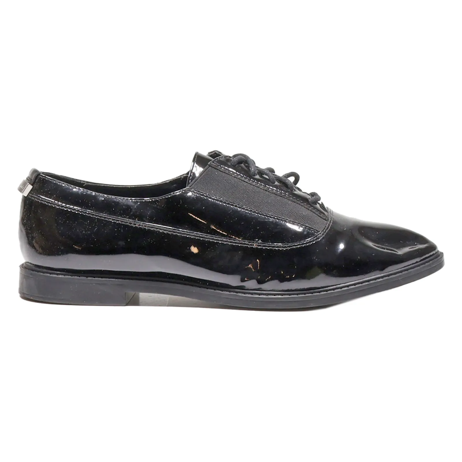 CALVIN KLEIN Della Oxford Shoes Black Leather Womens UK 8