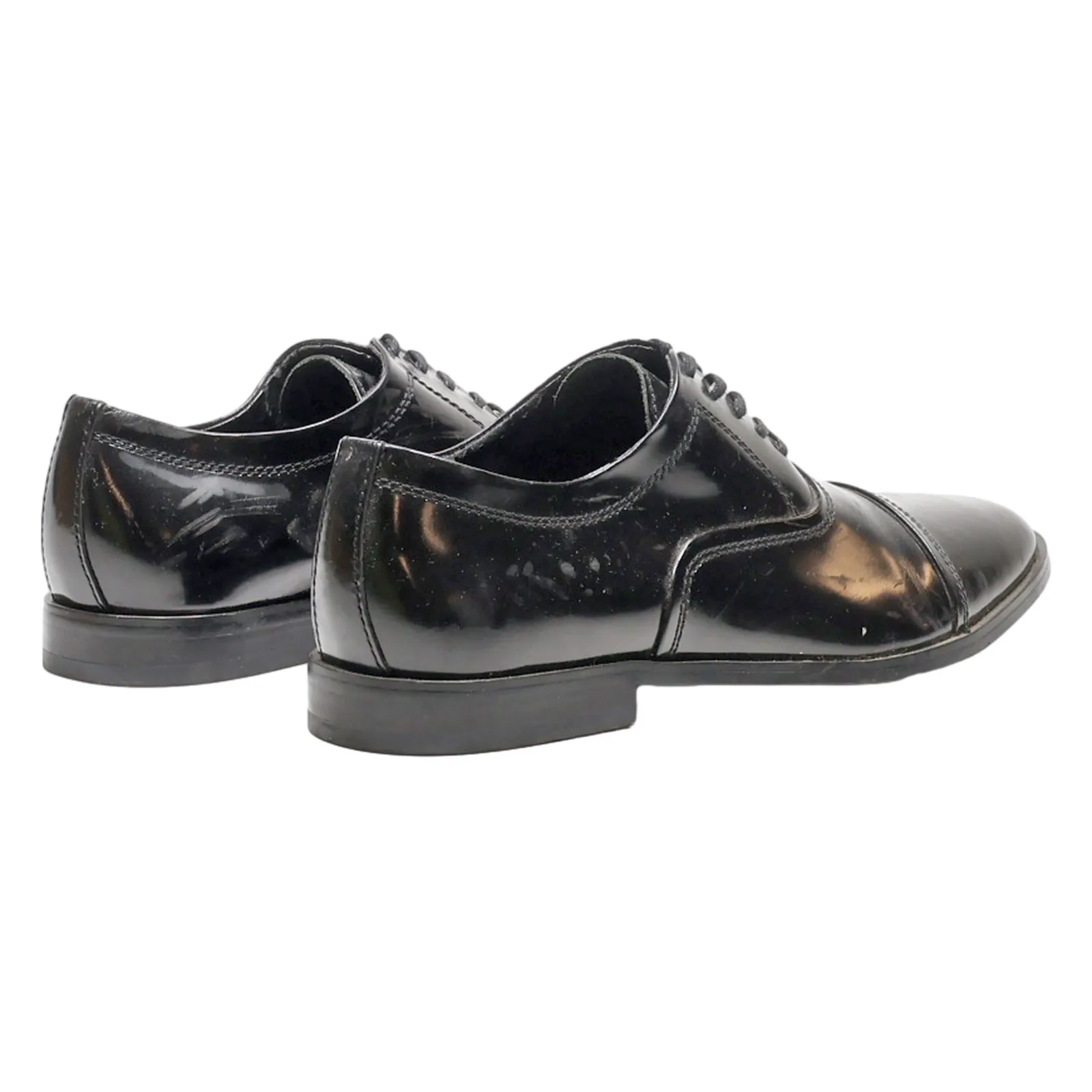 CALVIN KLEIN Oxford Shoes Black Leather Mens UK 8.5