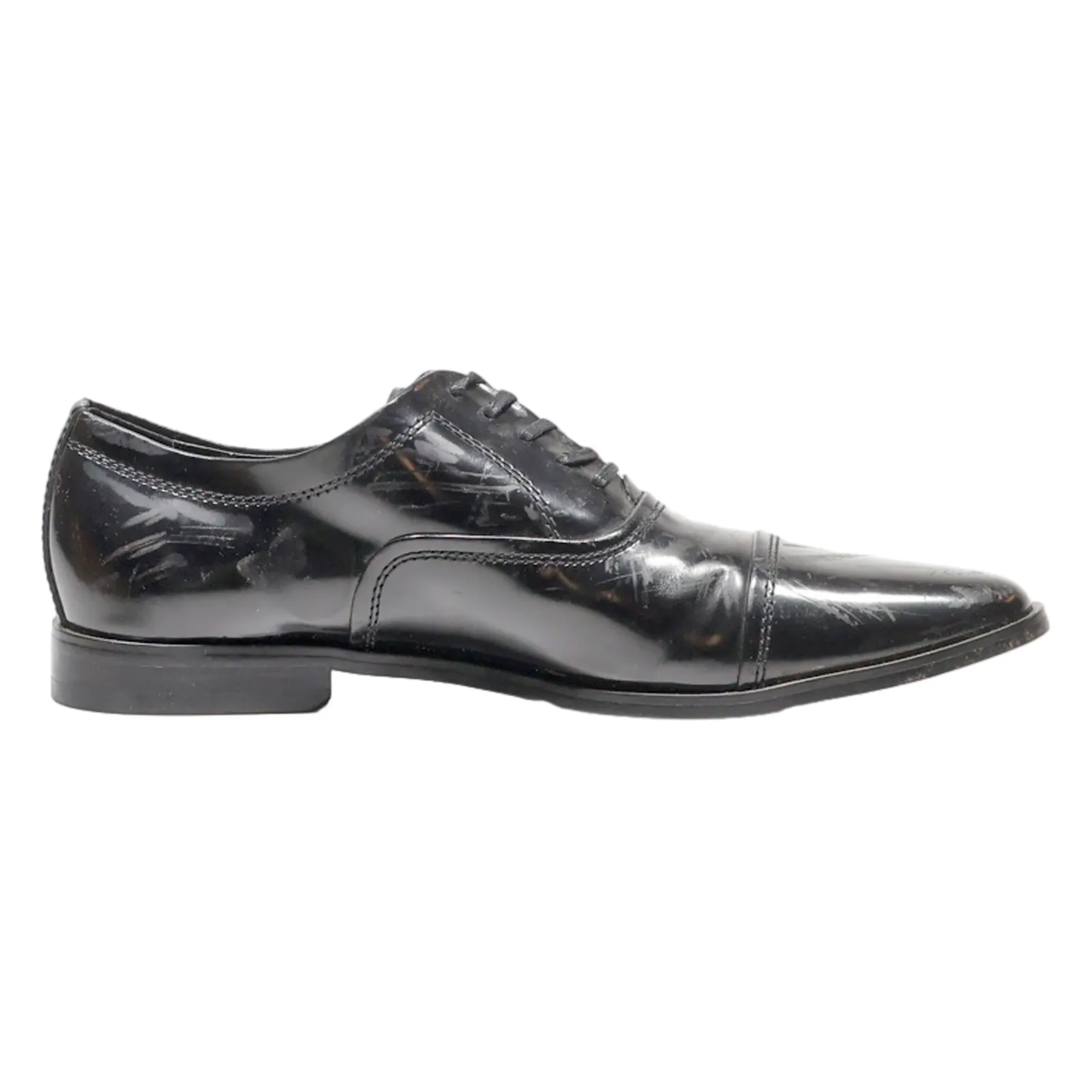 CALVIN KLEIN Oxford Shoes Black Leather Mens UK 8.5