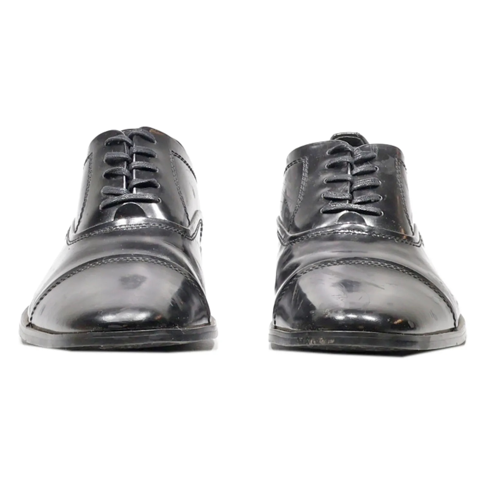 CALVIN KLEIN Oxford Shoes Black Leather Mens UK 8.5