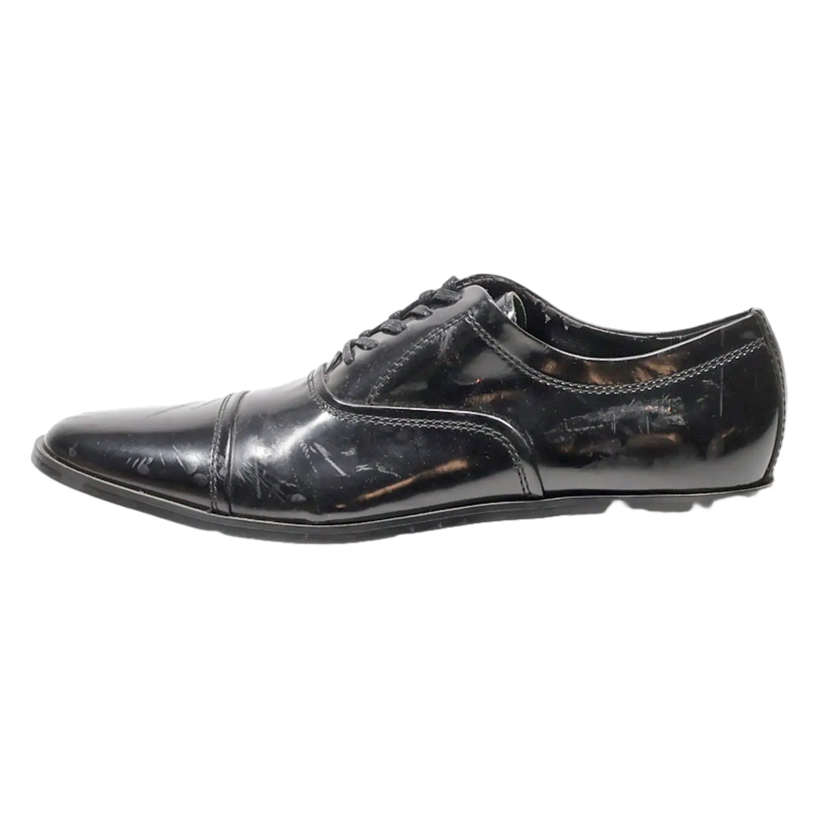 CALVIN KLEIN Oxford Shoes Black Leather Mens UK 8.5