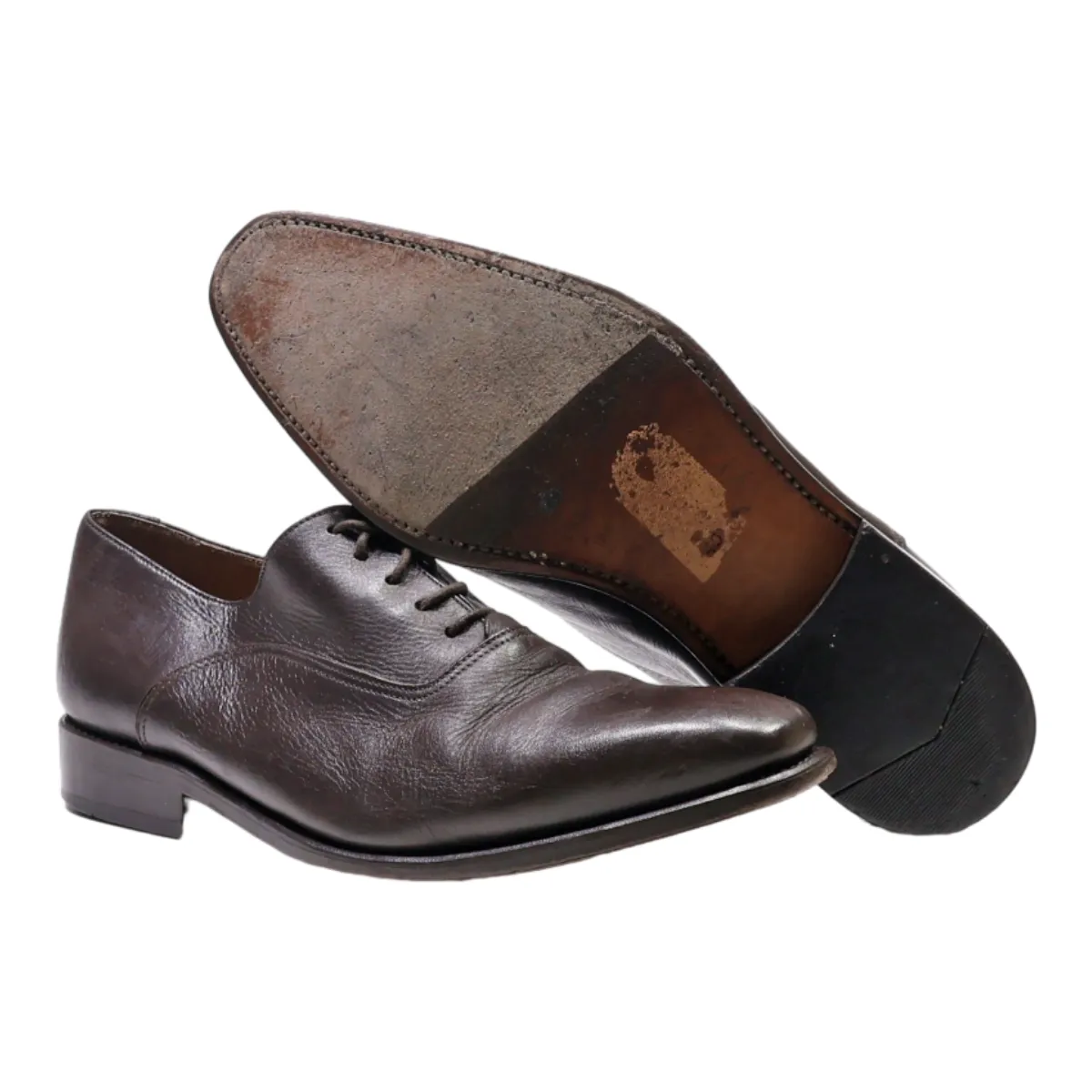 CARLINGTON Oxford Shoes Brown Leather Mens UK 6.5