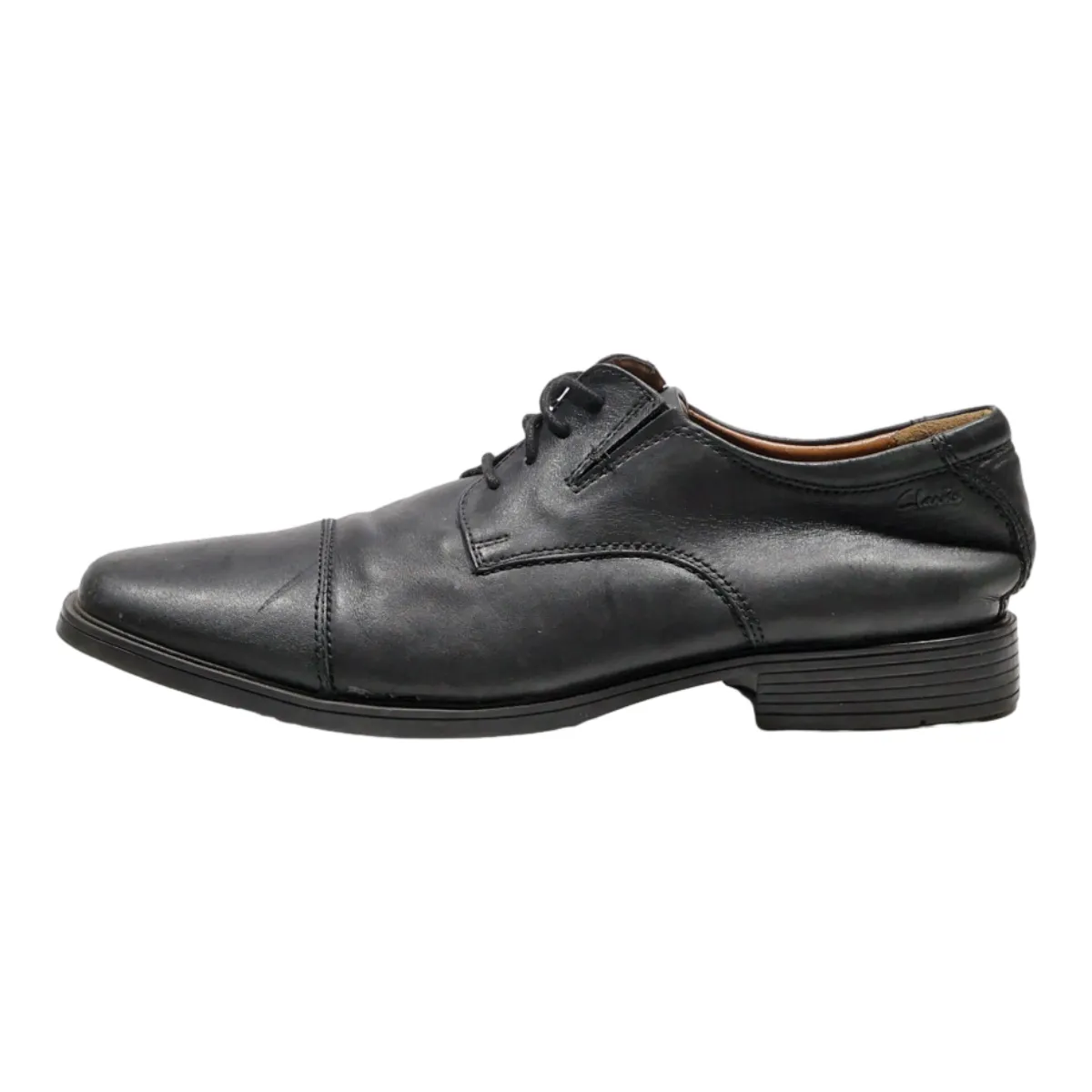 CLARKS Oxford Shoes Black Leather Mens UK 10