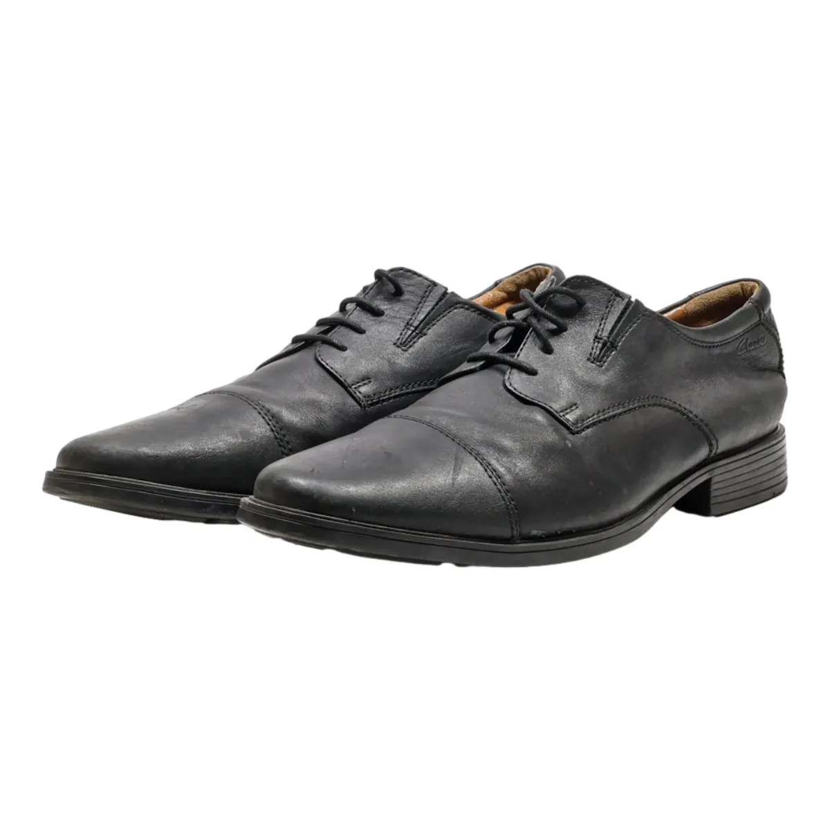 CLARKS Oxford Shoes Black Leather Mens UK 10