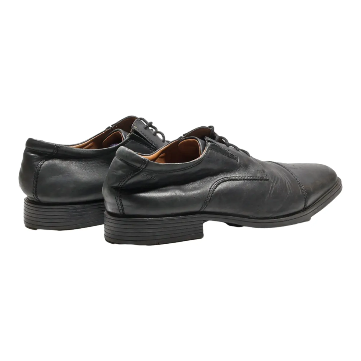 CLARKS Oxford Shoes Black Leather Mens UK 10