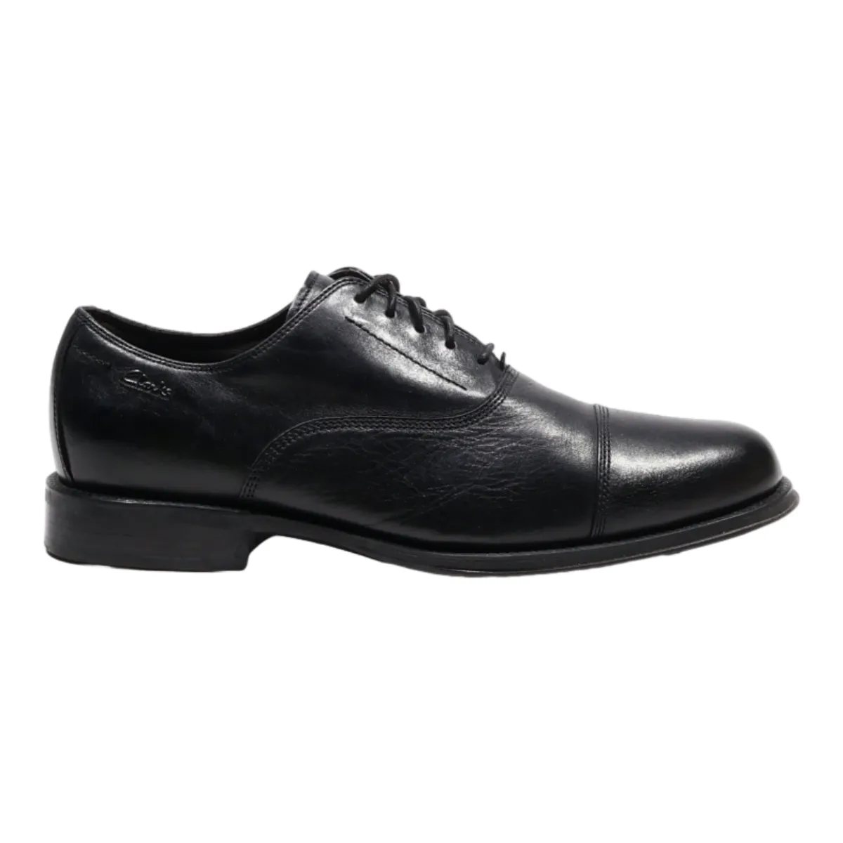 CLARKS Oxford Shoes Black Leather Mens UK 8