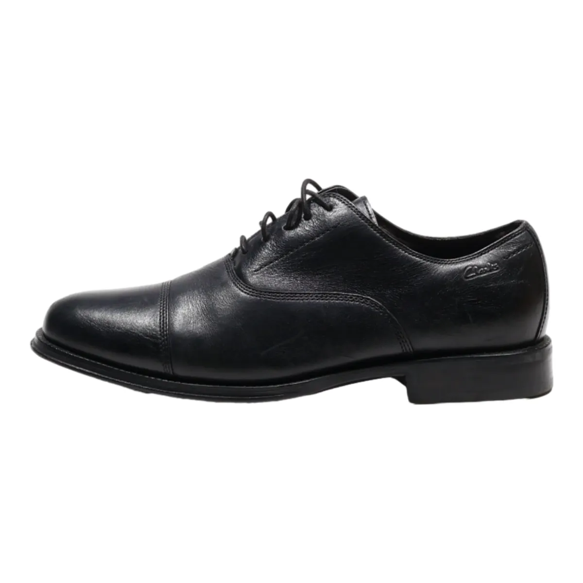 CLARKS Oxford Shoes Black Leather Mens UK 8