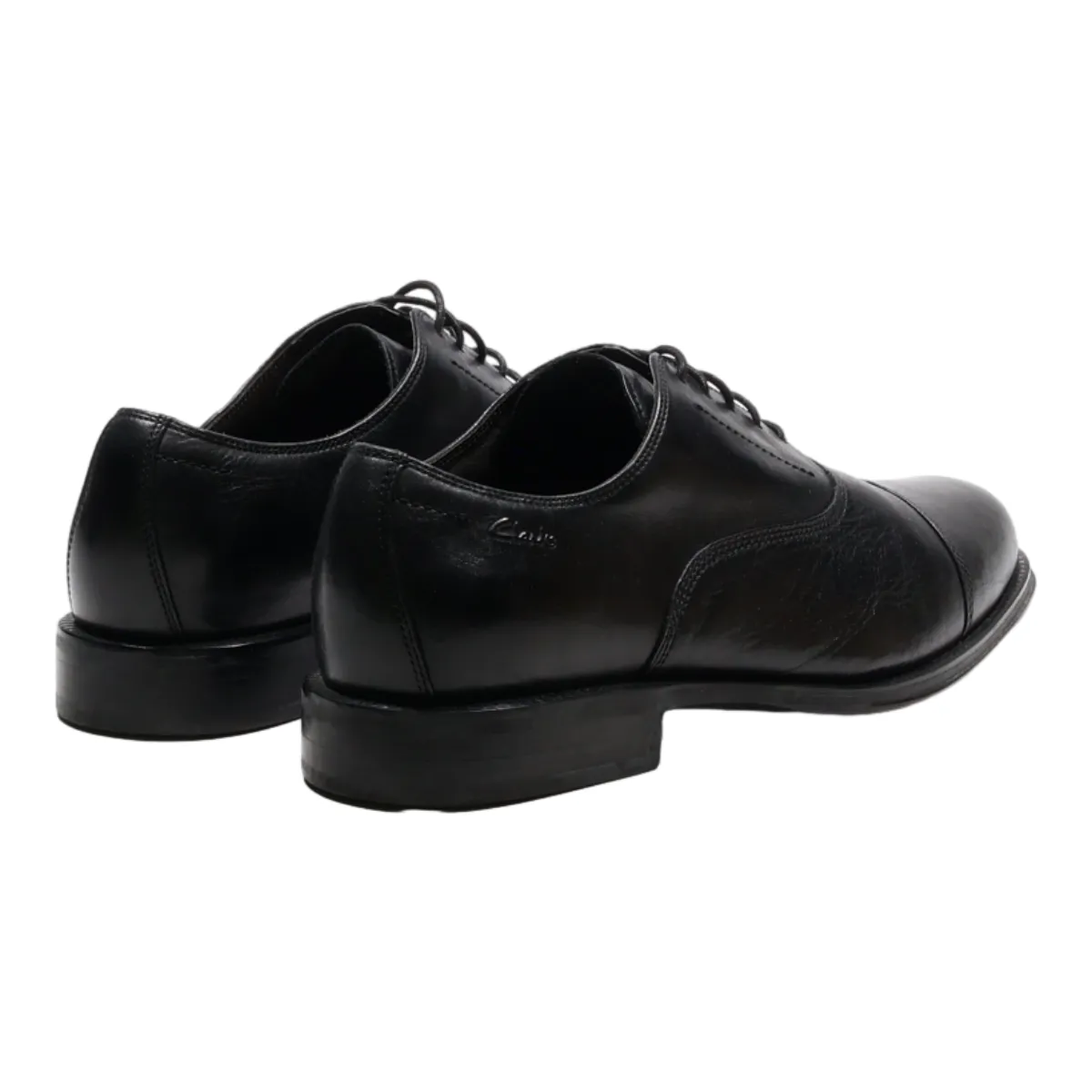CLARKS Oxford Shoes Black Leather Mens UK 8