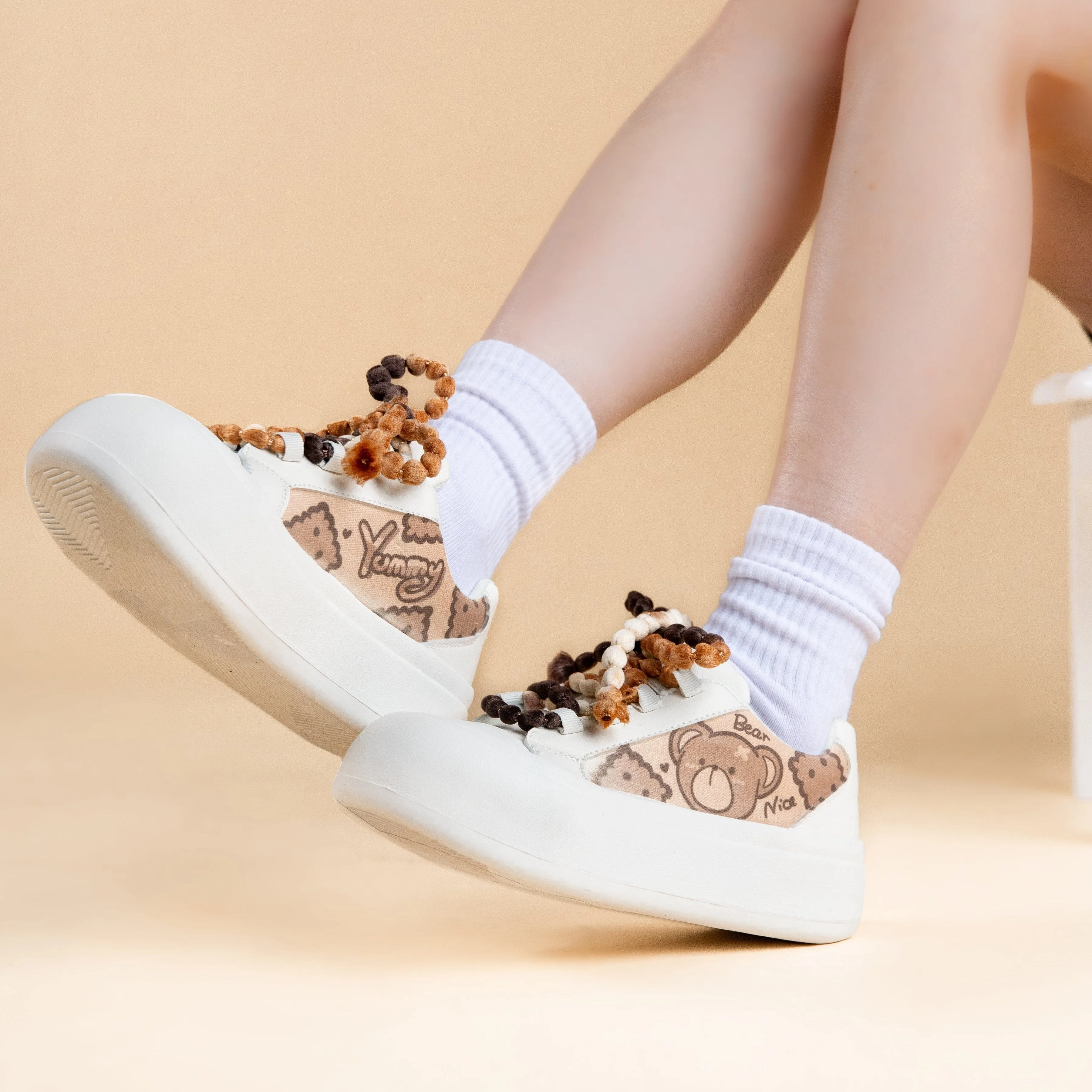*CLEARANCE*  Ultra Chunky Sole Brown Bear Casual Sneakers - Women's