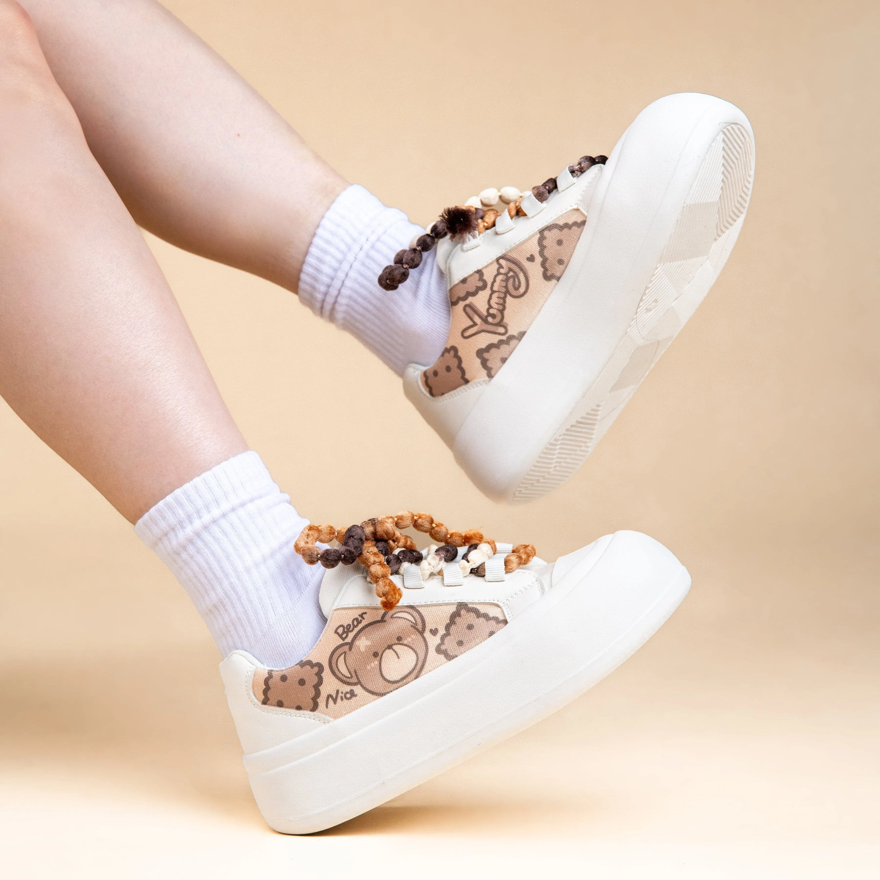 *CLEARANCE*  Ultra Chunky Sole Brown Bear Casual Sneakers - Women's