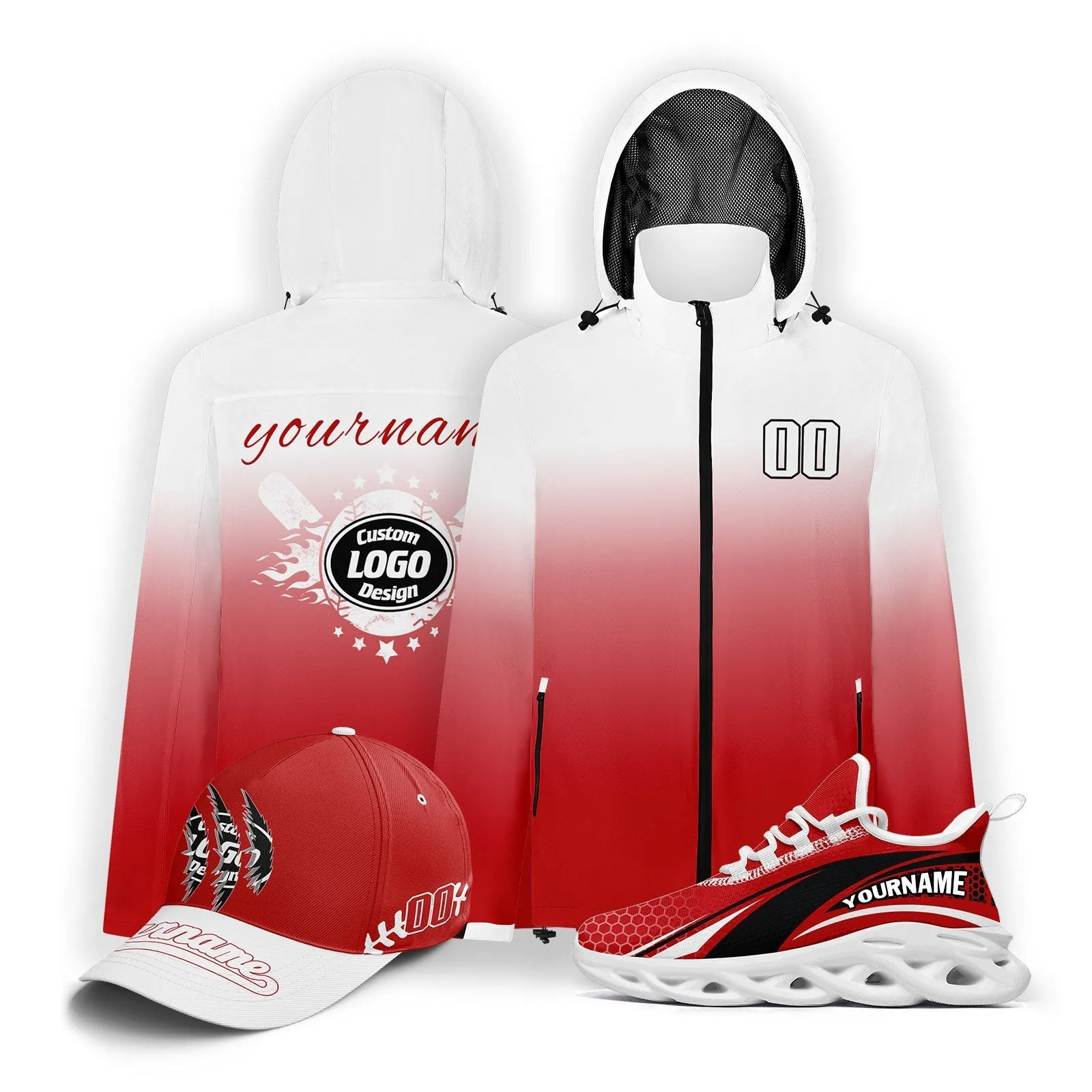 Custom Baseball Outerwear Hat and Shoes Combo Offer Personalized Combo ZH-E025023-26
