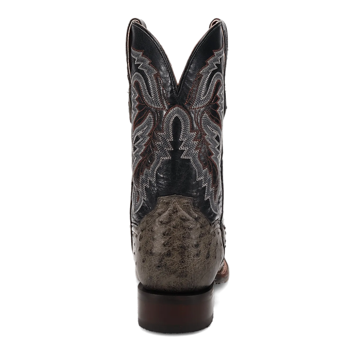 Dan Post Alamosa Grey Full Quill Ostrich Broad Square Toe Boots for Men