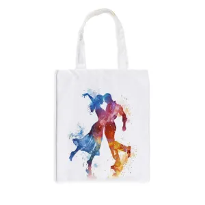 Dance Shoes Canvas Tote Bag with Inner Zippered Pocket Double-Sided Design