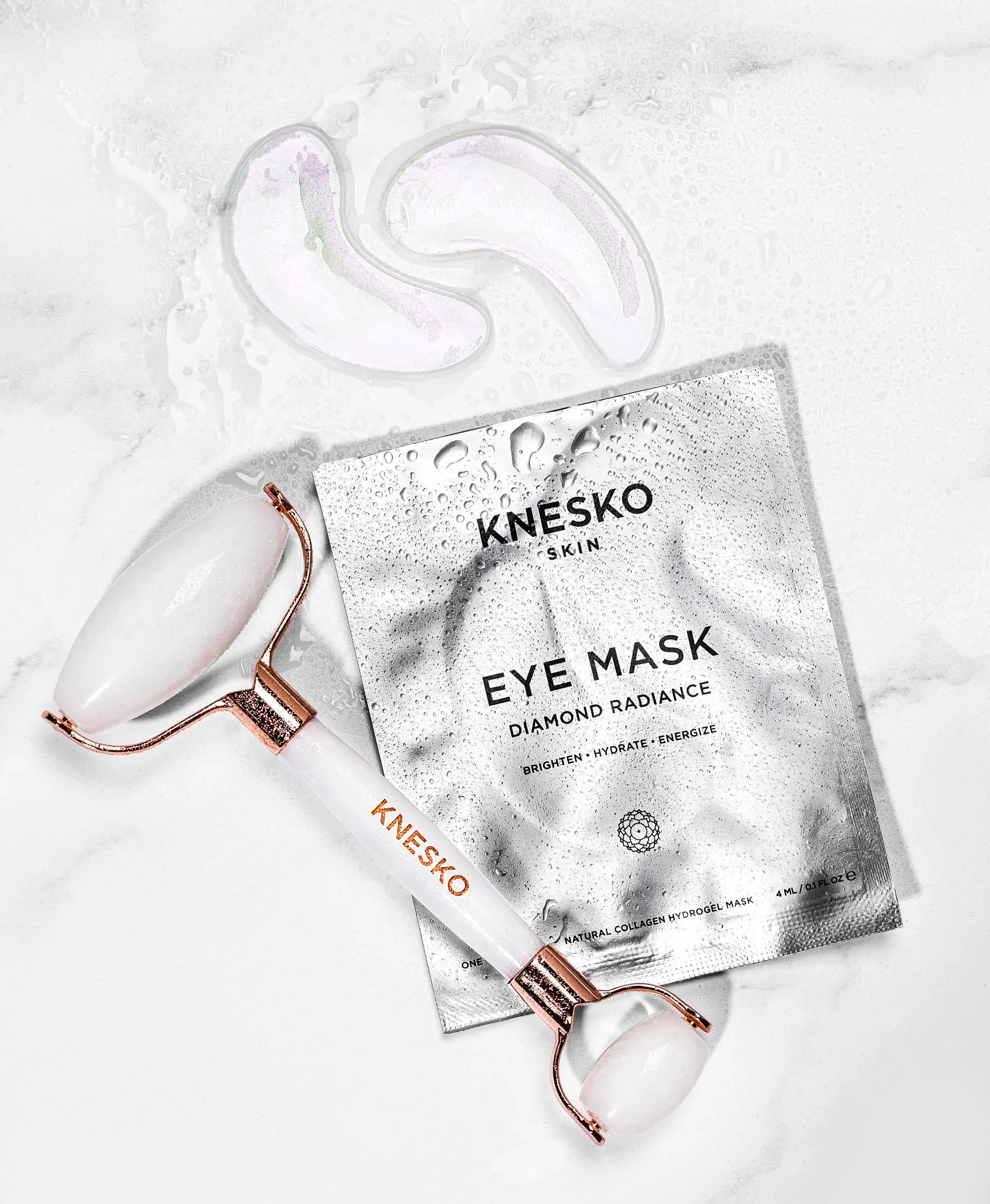 Diamond Radiance Collagen Mask & White Jade Gemstone Roller Discovery Kit