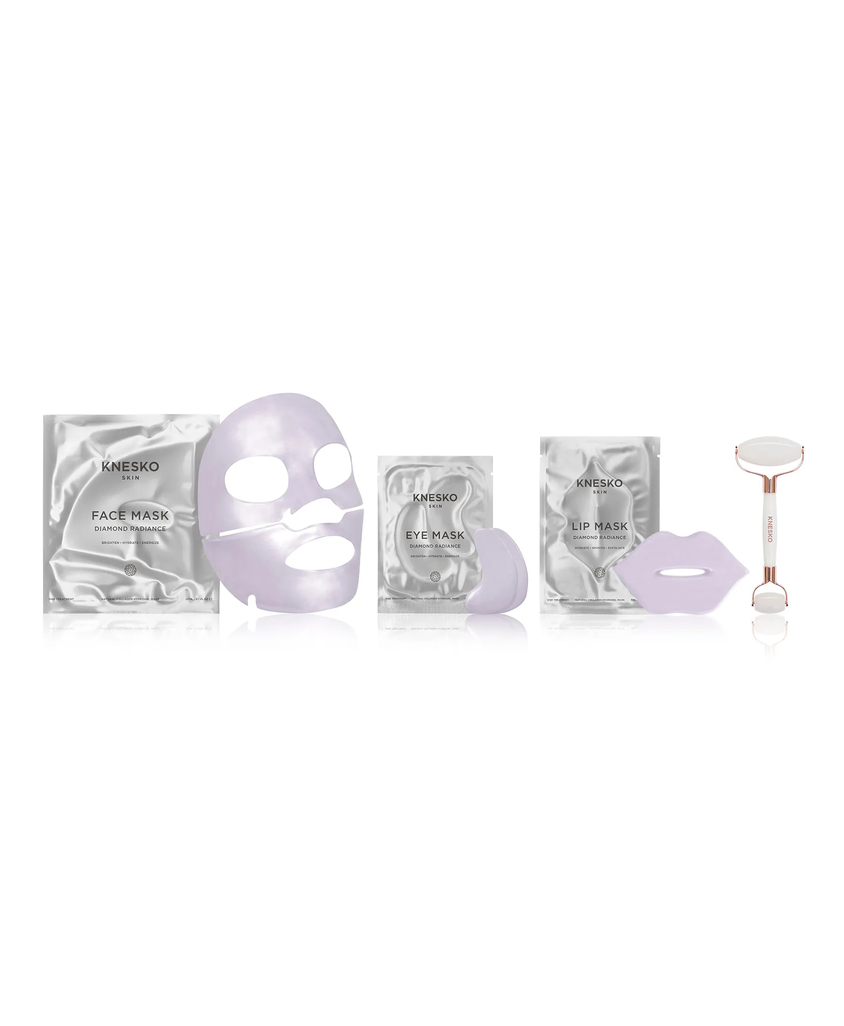 Diamond Radiance Collagen Mask & White Jade Gemstone Roller Discovery Kit