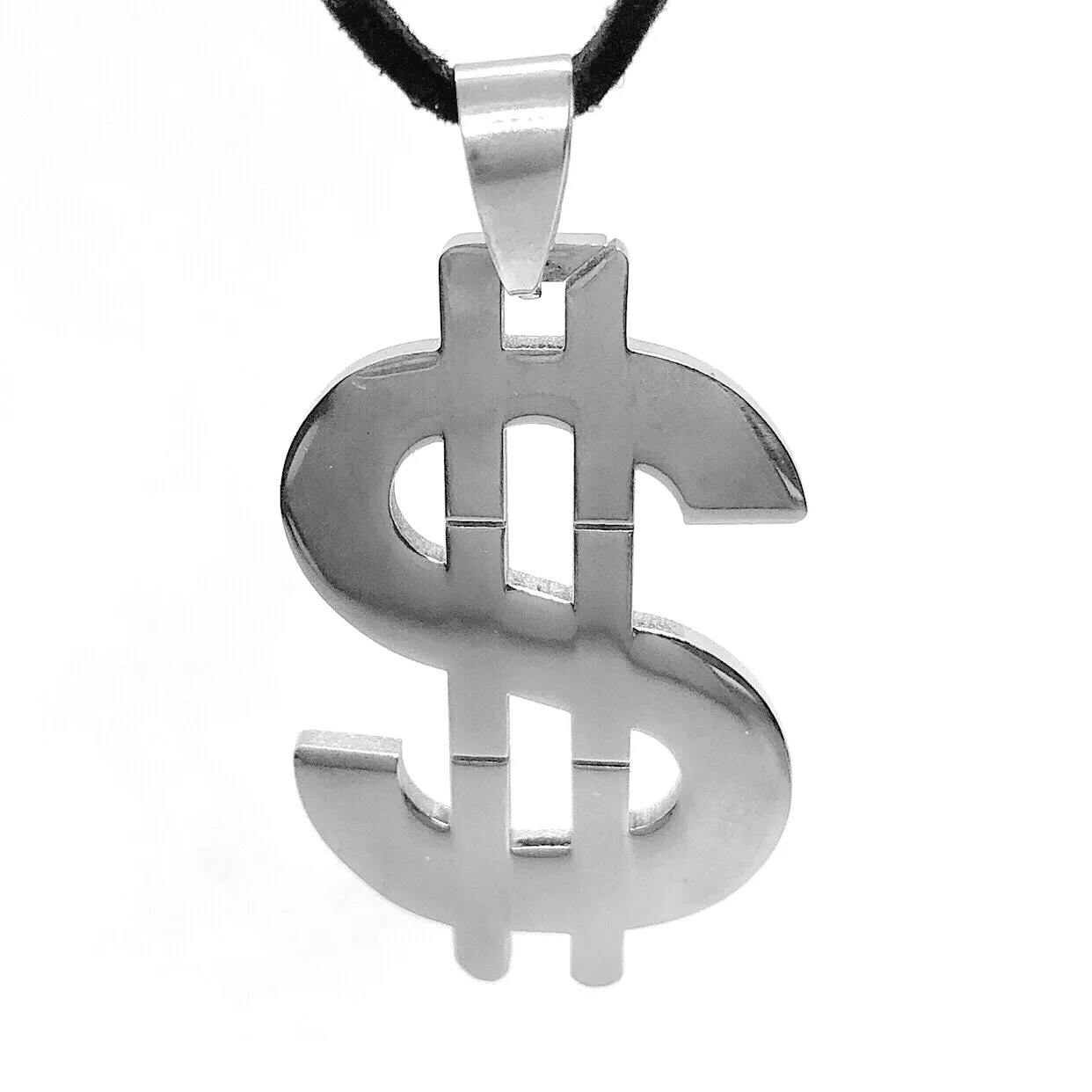 Dollar Sign Stainless Steel Pendant Necklace