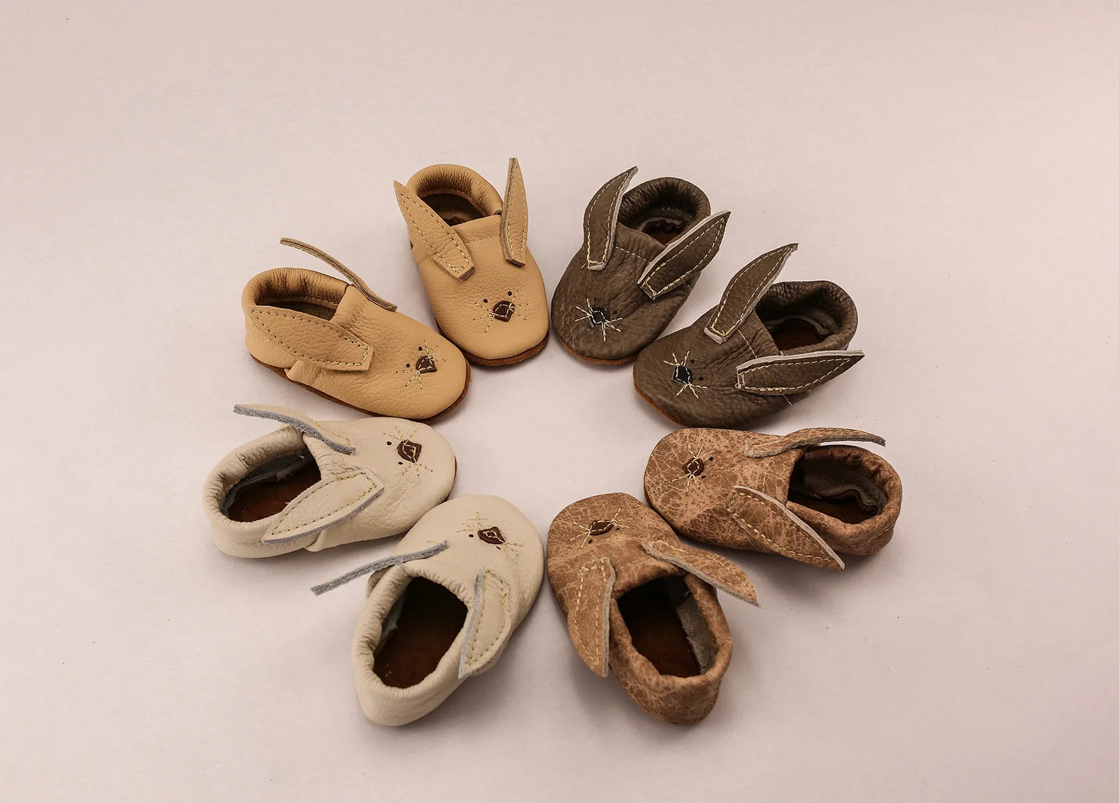 Dovetail & Latte Bunnies // Cute Critters Leather Shoes Baby and Toddler Bunny