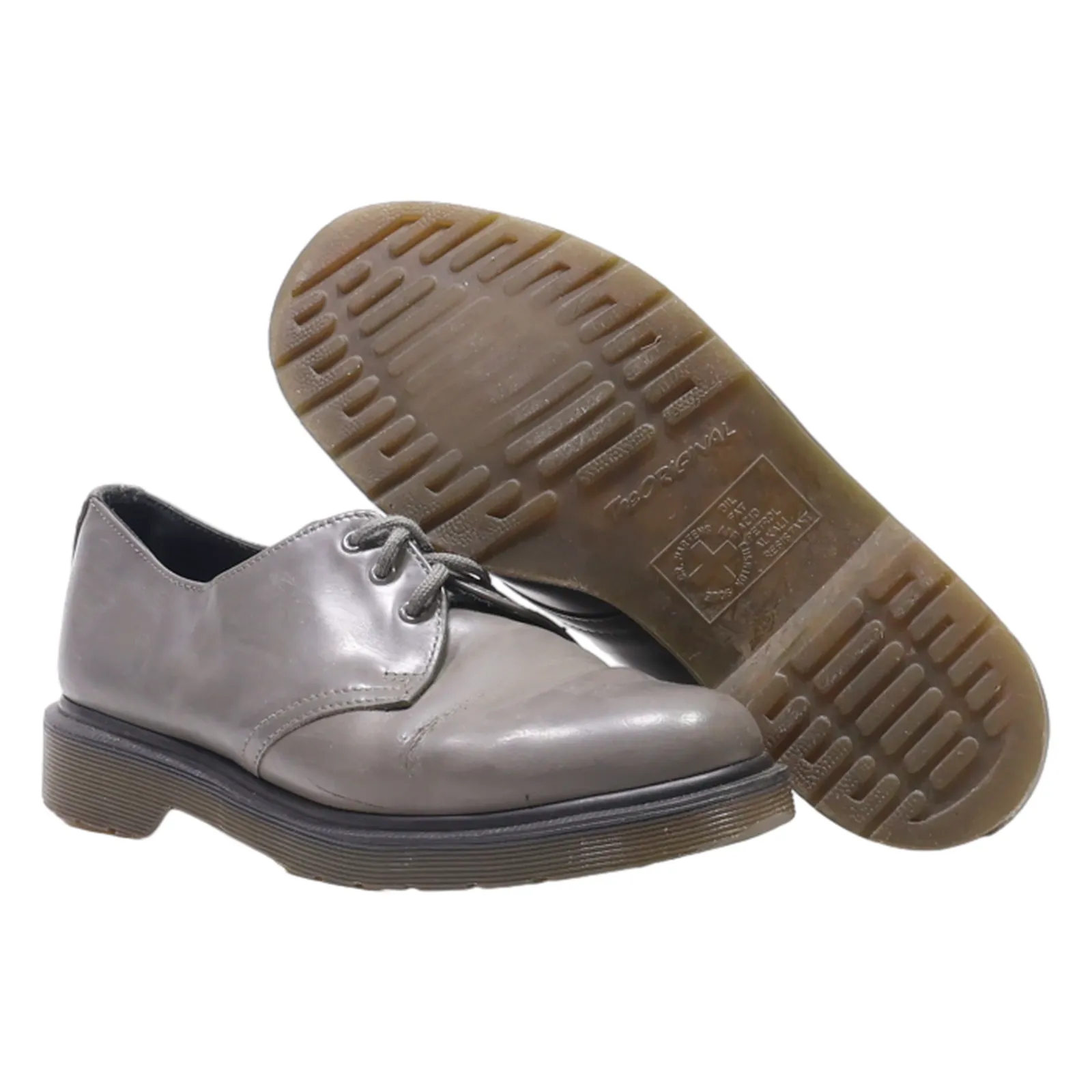DR MARTENS 1461 Oxford Shoes Grey Leather Womens UK 5