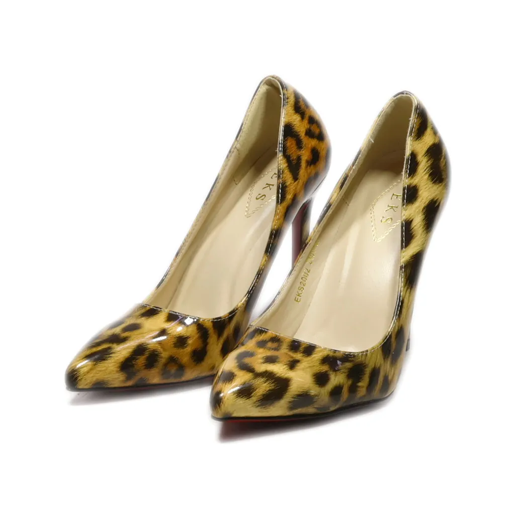 Eks High-Heel Shoes Leather Brown Colour For Women