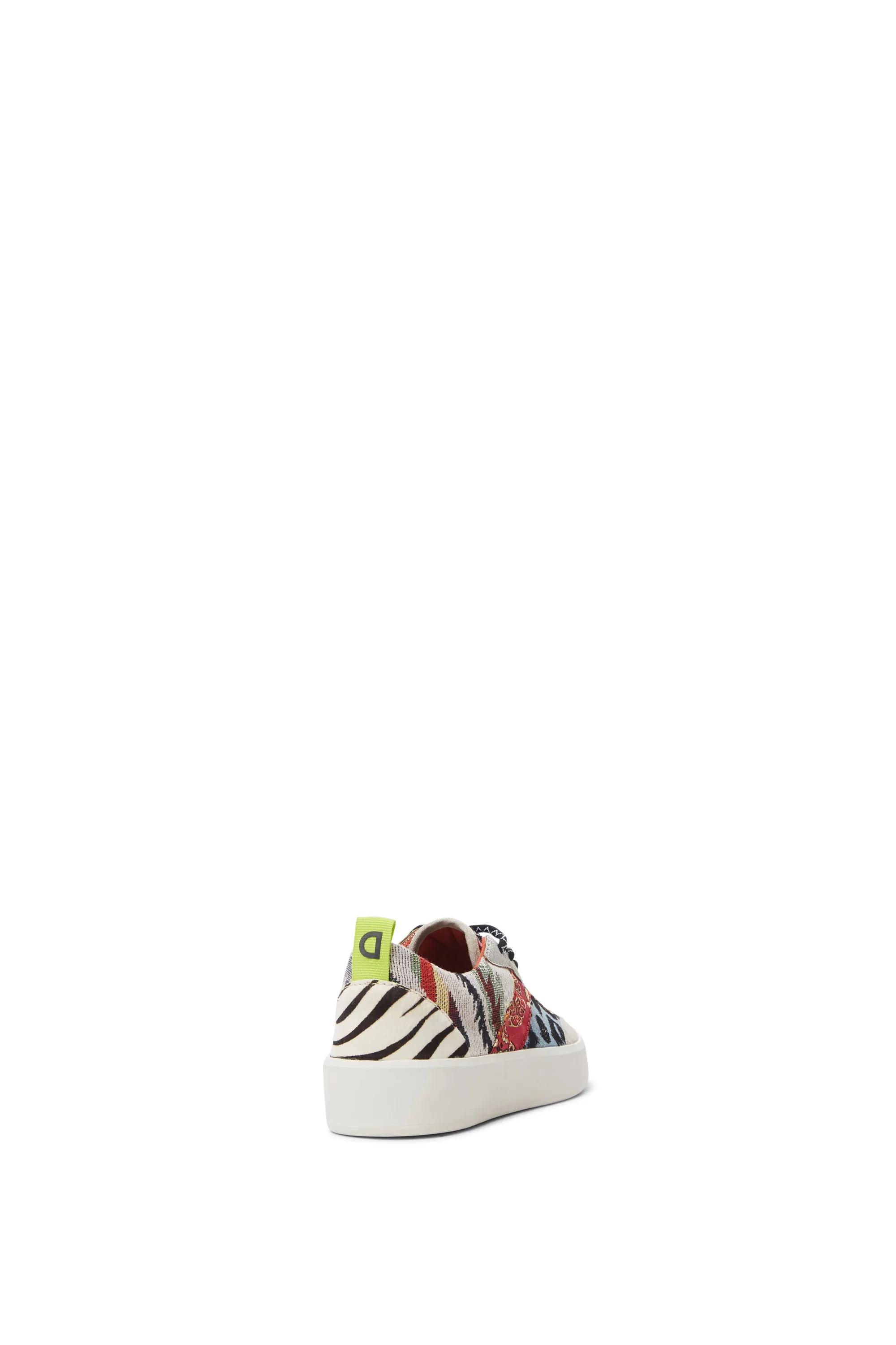 Fancy Crazy Patch Embroidery & Leopard White Trainers Desigual Style 21WSKA02
