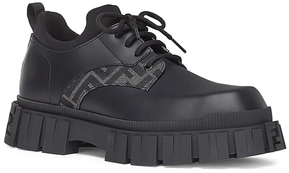 Fendi Leather Double F Oxford Shoes
