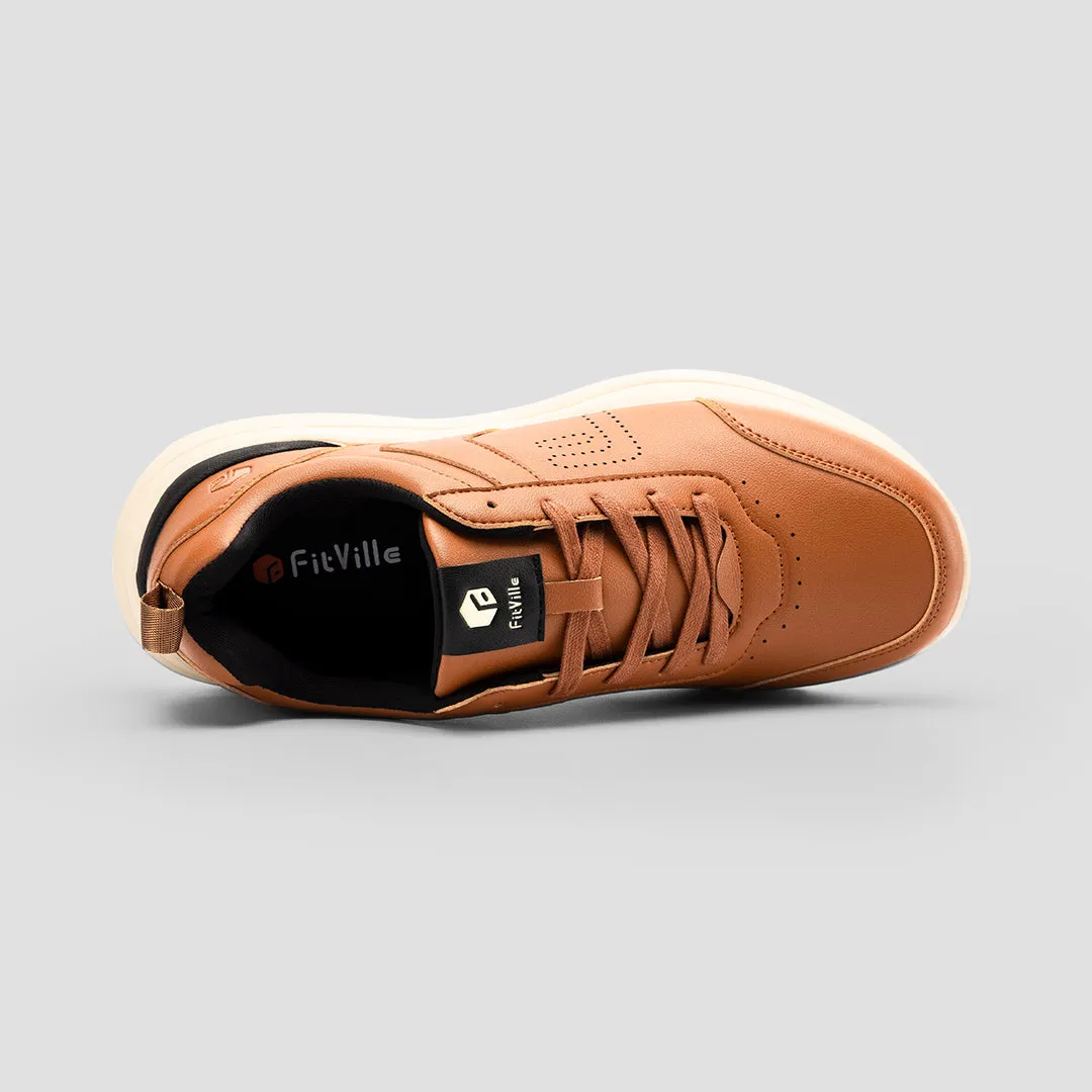 FitVille Men's BriskWalk Deluxe Lace-up Business Casual Sneaker