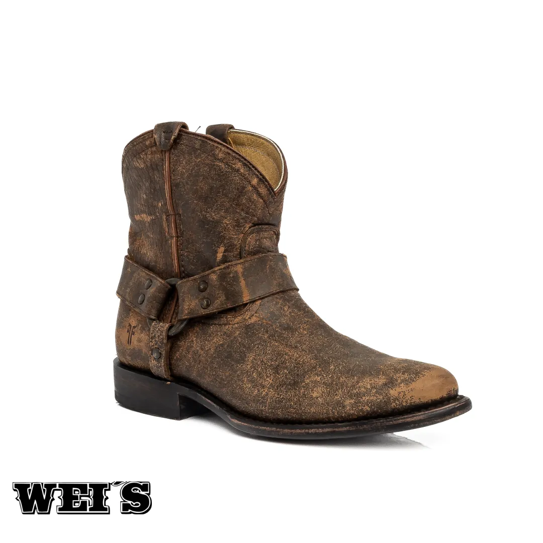 Frye Women's Wyatt Harness Short Buckle Cowboy Boots - Clearance