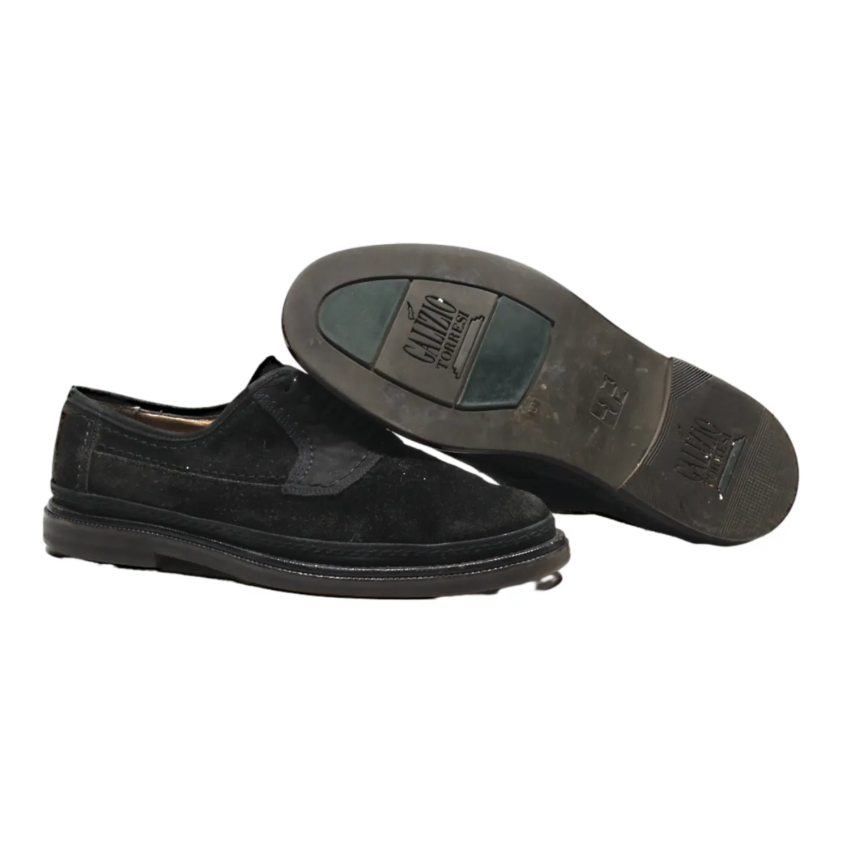 GALIZIO TORRESI Oxford Shoes Black Suede Mens UK 8