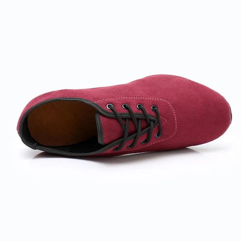 Girls Suede Heels Modern With Lace-up Dance Shoes