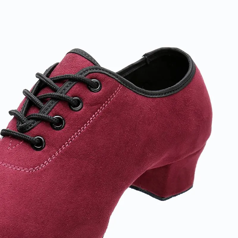 Girls Suede Heels Modern With Lace-up Dance Shoes