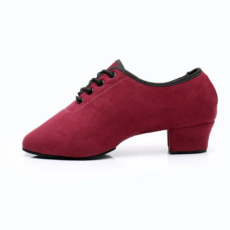 Girls Suede Heels Modern With Lace-up Dance Shoes