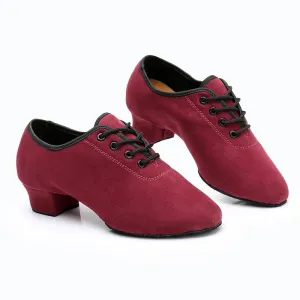 Girls Suede Heels Modern With Lace-up Dance Shoes