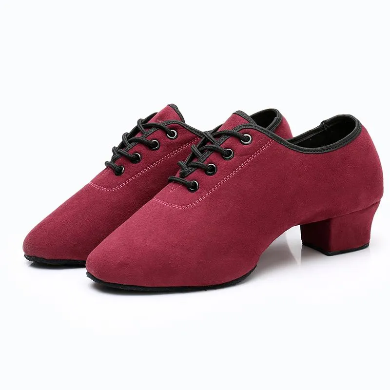 Girls Suede Heels Modern With Lace-up Dance Shoes