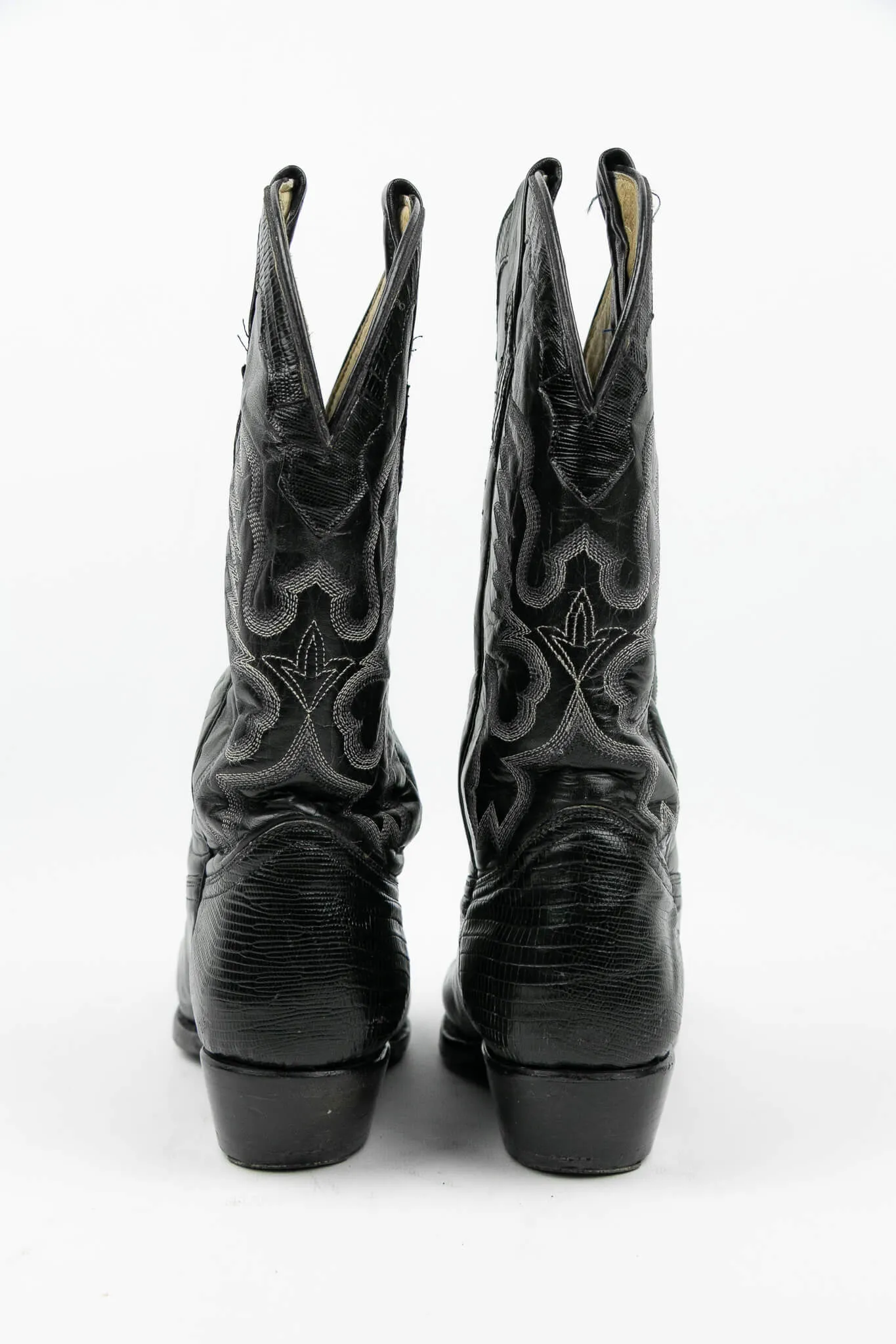 Go West Mexican Leather Black Cowboy Boots Size 37.5