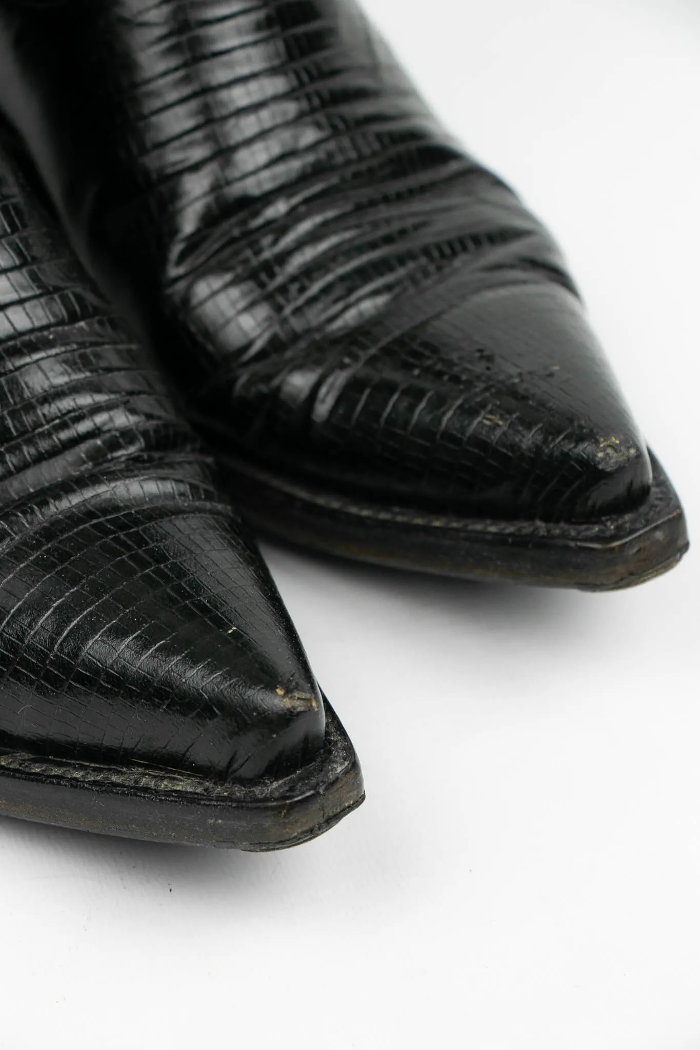 Go West Mexican Leather Black Cowboy Boots Size 37.5