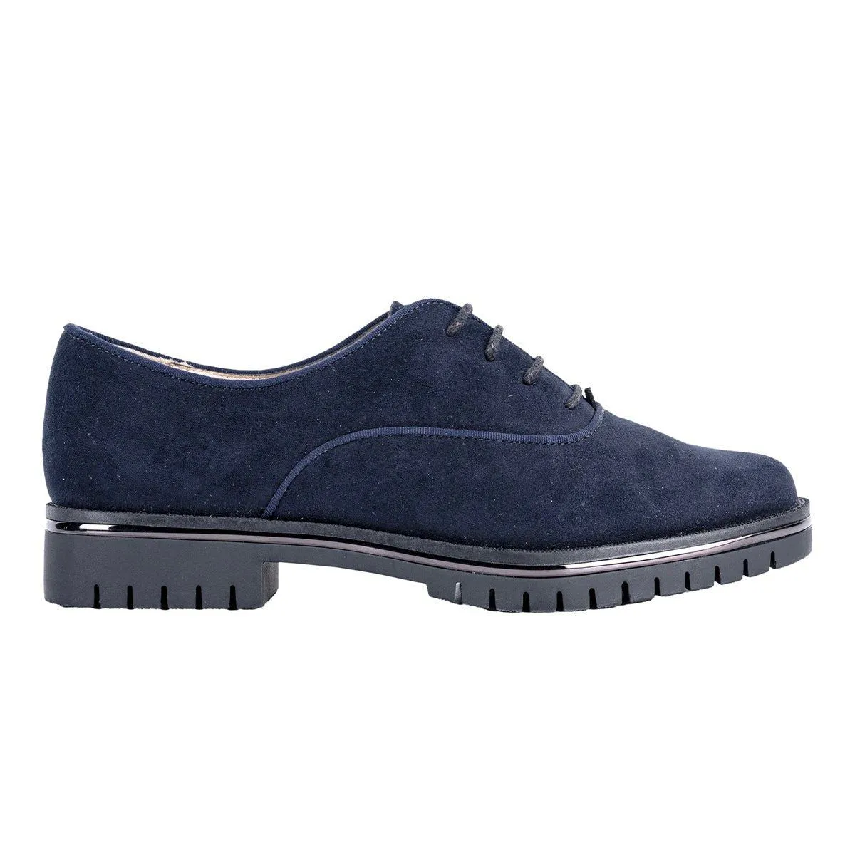 Graceland Formal Oxford Lace Ups Fabric Blue Colour For Women
