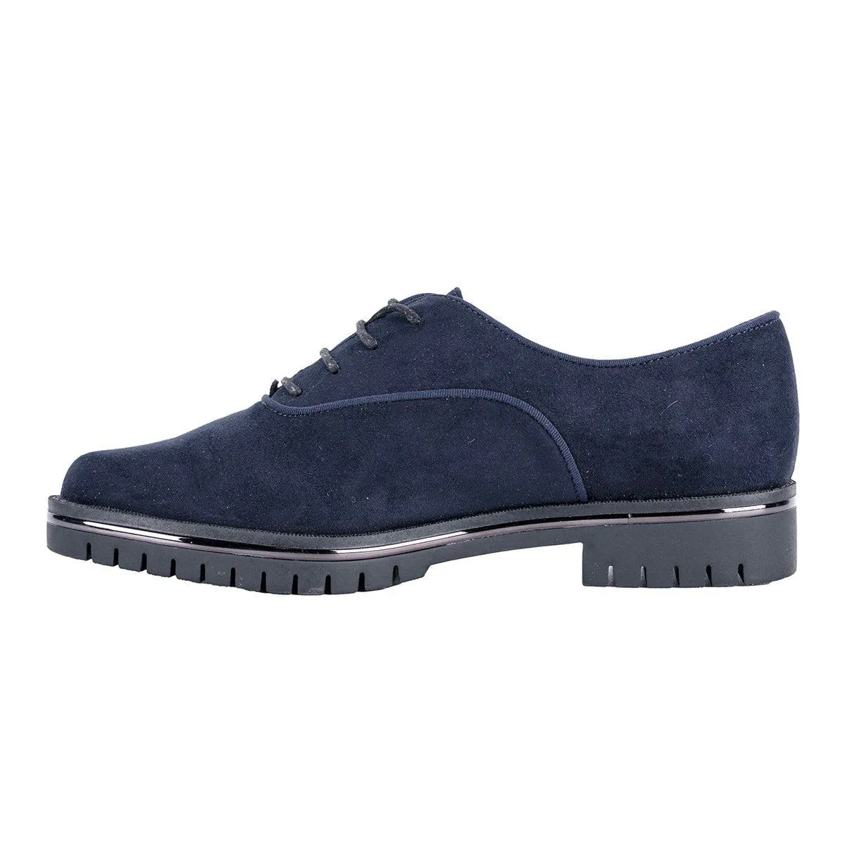 Graceland Formal Oxford Lace Ups Fabric Blue Colour For Women