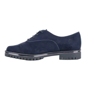 Graceland Formal Oxford Lace Ups Fabric Blue Colour For Women