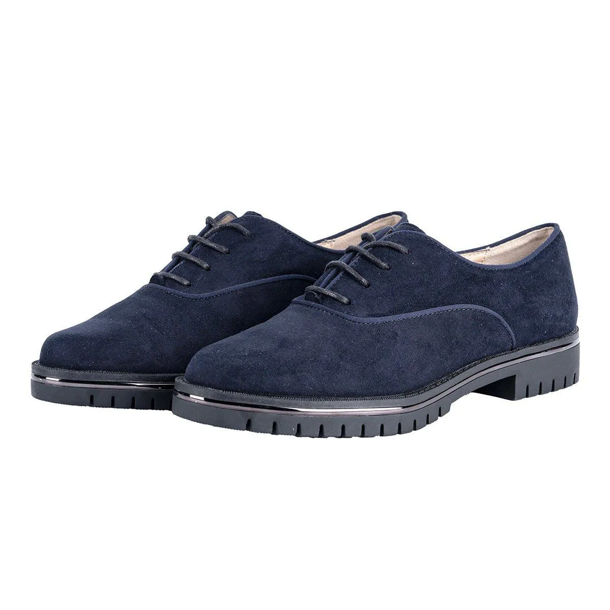 Graceland Formal Oxford Lace Ups Fabric Blue Colour For Women