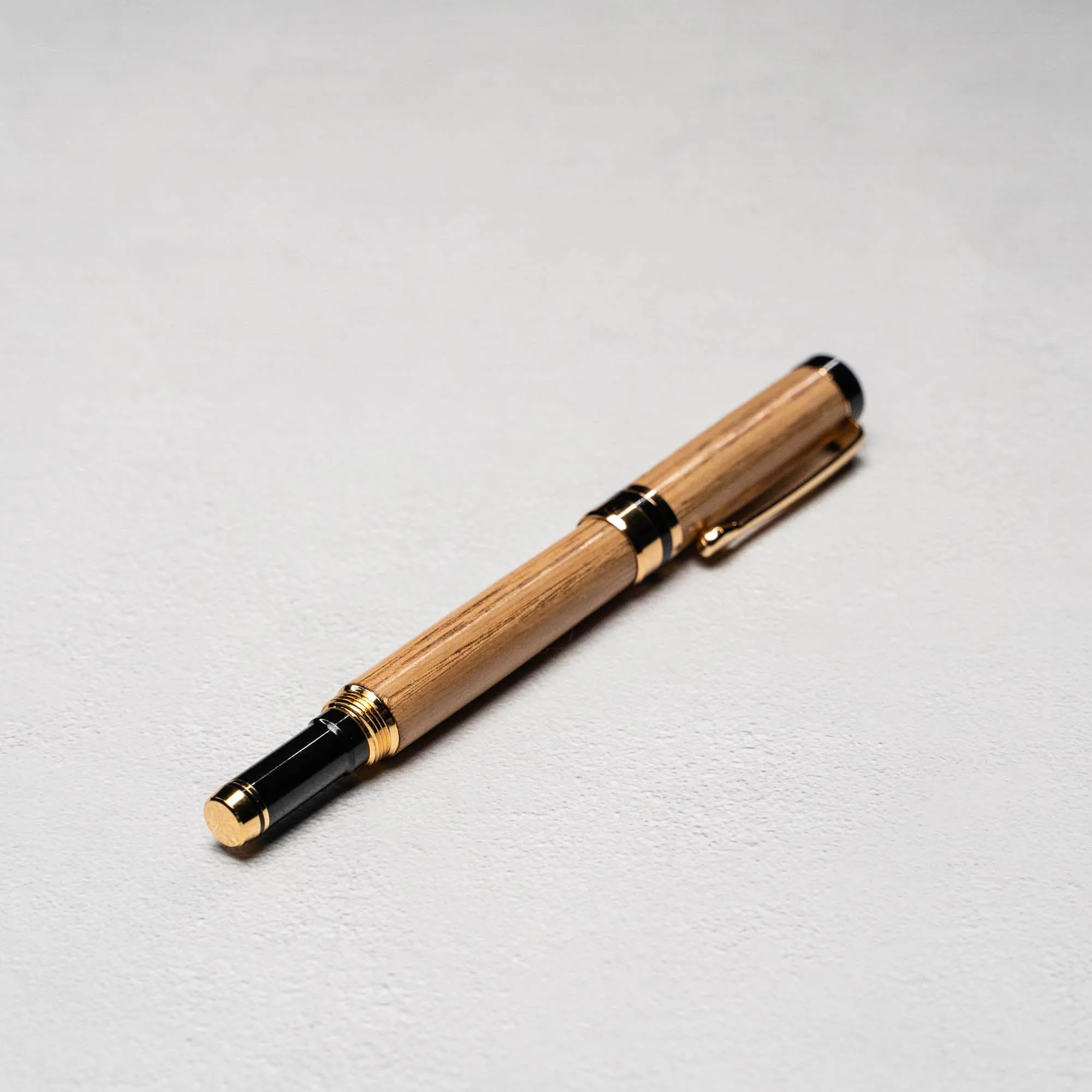 Hand-Turned Tennessee Whiskey Barrel Rollerball Pen   Fine Leather Pen Sleeve