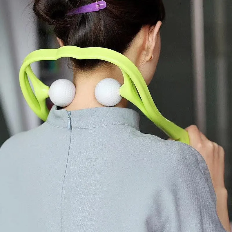 Handheld Wheeled Neck and Shoulder Massager – Manual Portable Tool for Pain Relief and Relaxation