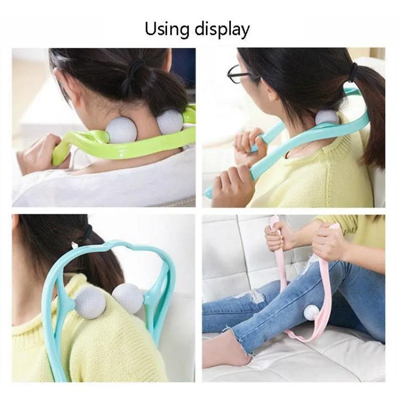 Handheld Wheeled Neck and Shoulder Massager – Manual Portable Tool for Pain Relief and Relaxation