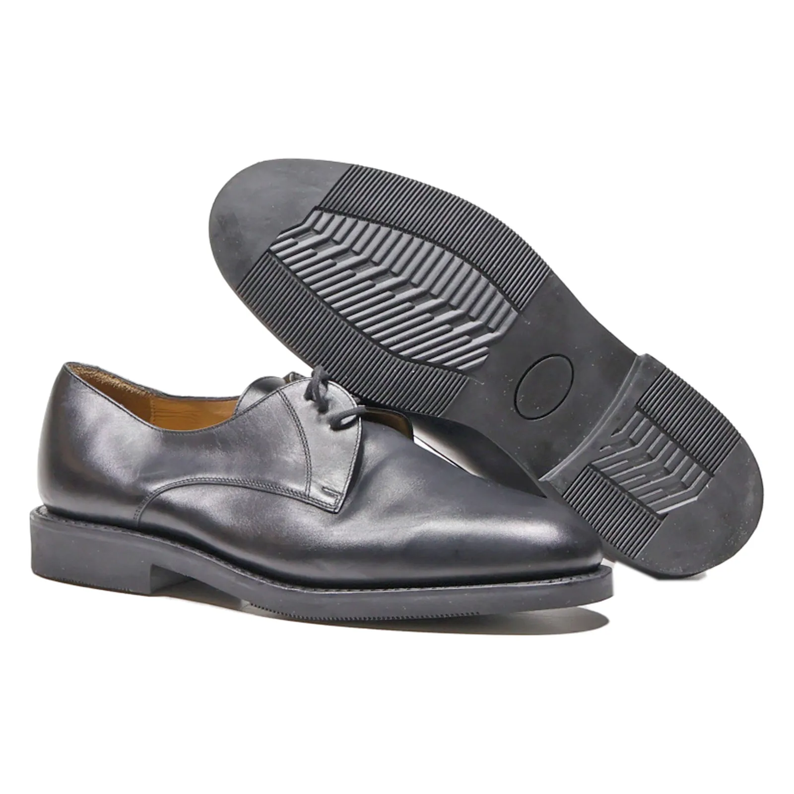 HARDRIGE Oxford Shoes Black Leather Mens UK 8