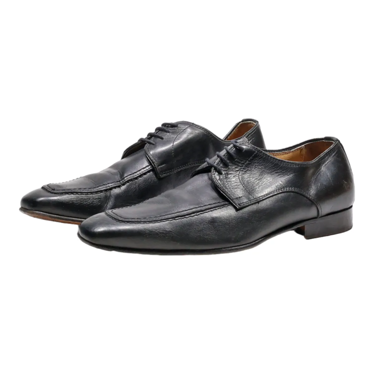 HEYRAUD Oxford Shoes Black Leather Mens UK 6.5